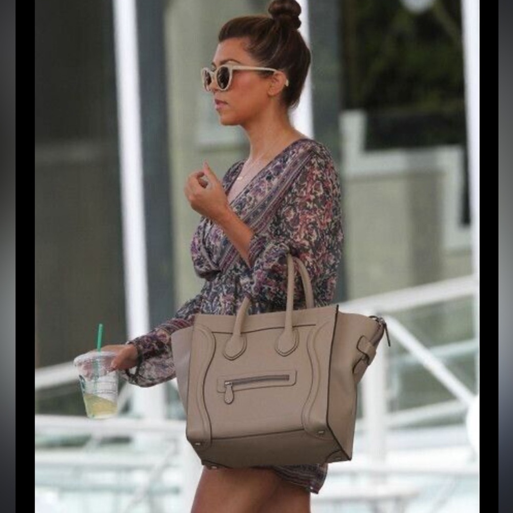 Used Celine Mini Luggage Drummed CalfSkin Souris